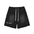 One Flock Cotton Shorts - Black