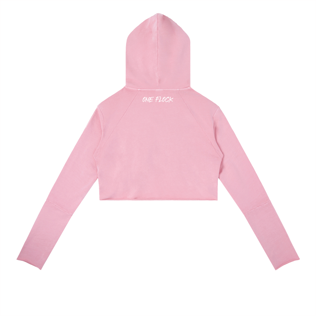 Vintage Washed Raw Edge Hoodie for girls One Flock