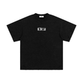 One Flock Snow Washed Hand-Frayed T-Shirt - Black