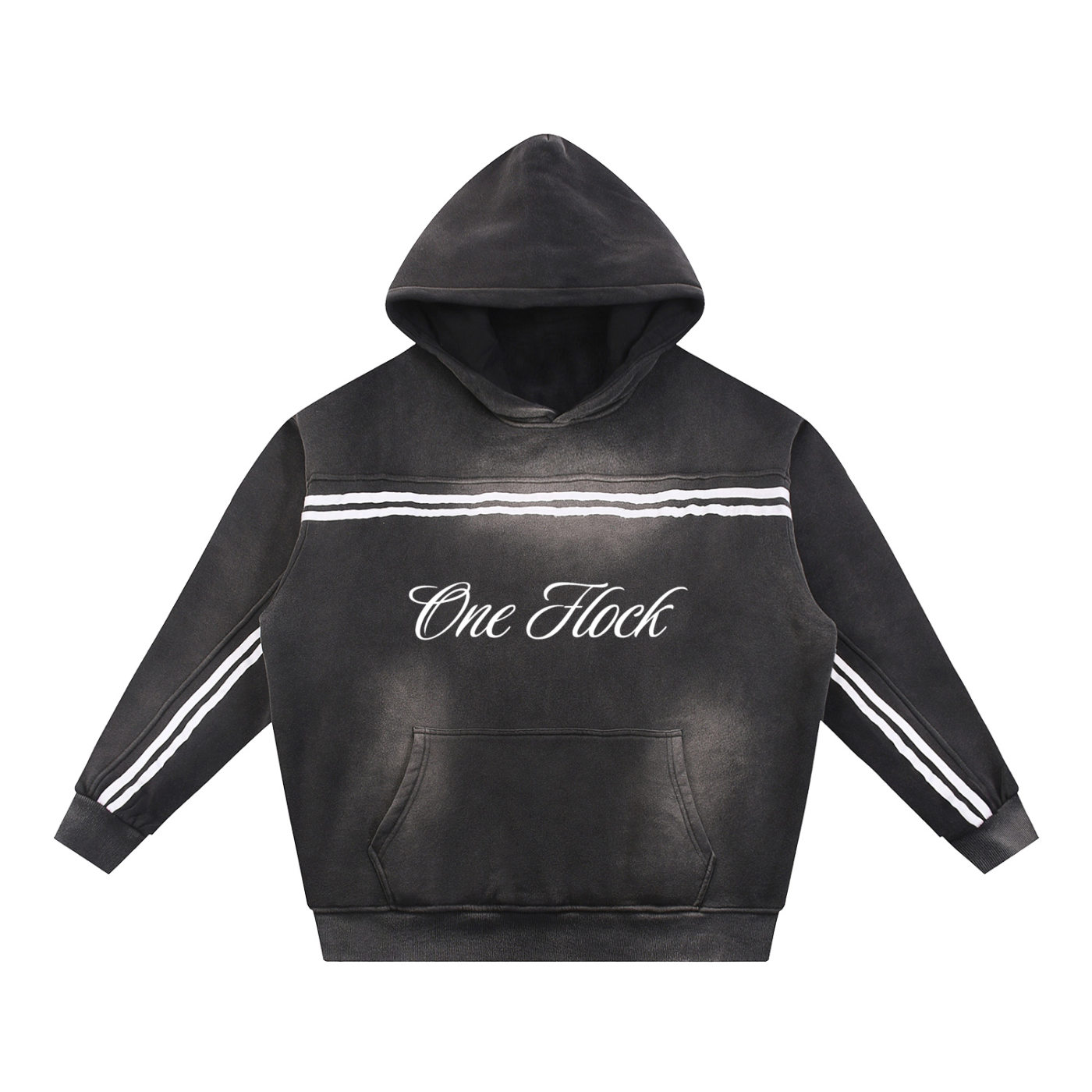 One Flock Fleece Hoodie Set Top - Black