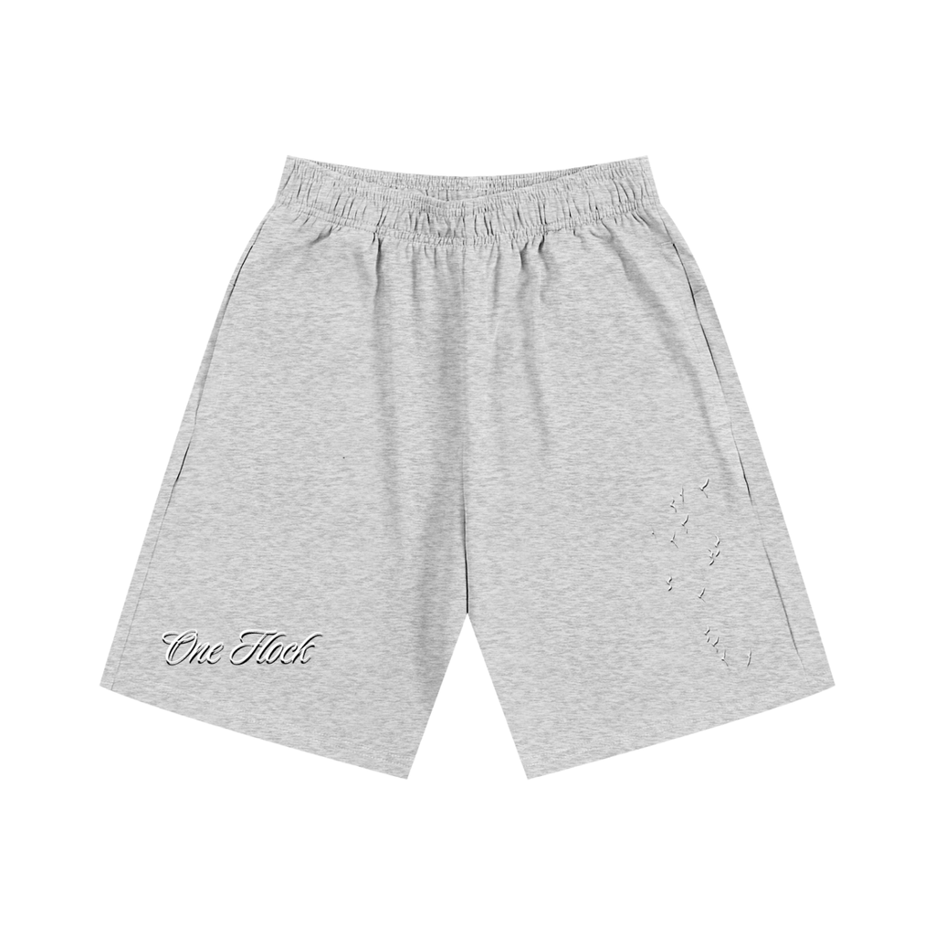 One Flock Cotton Shorts - Gray