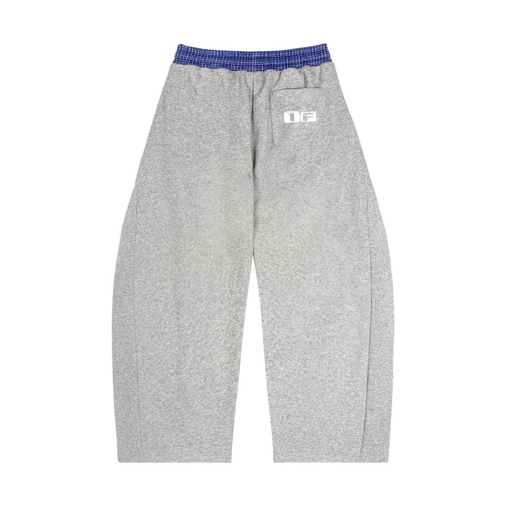 One Flock Plaid Waistband Sweatpants - Gray