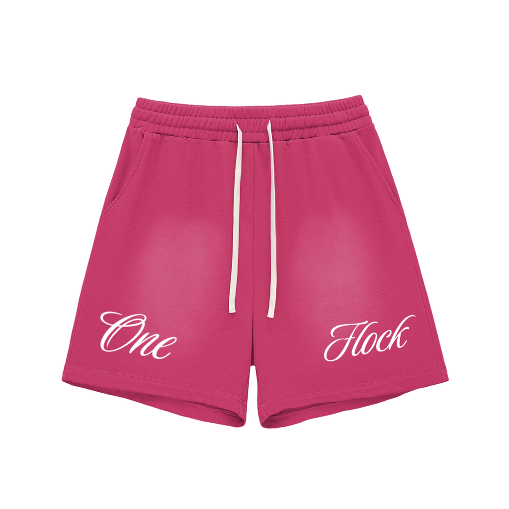 One Flock Cotton Shorts - Pink