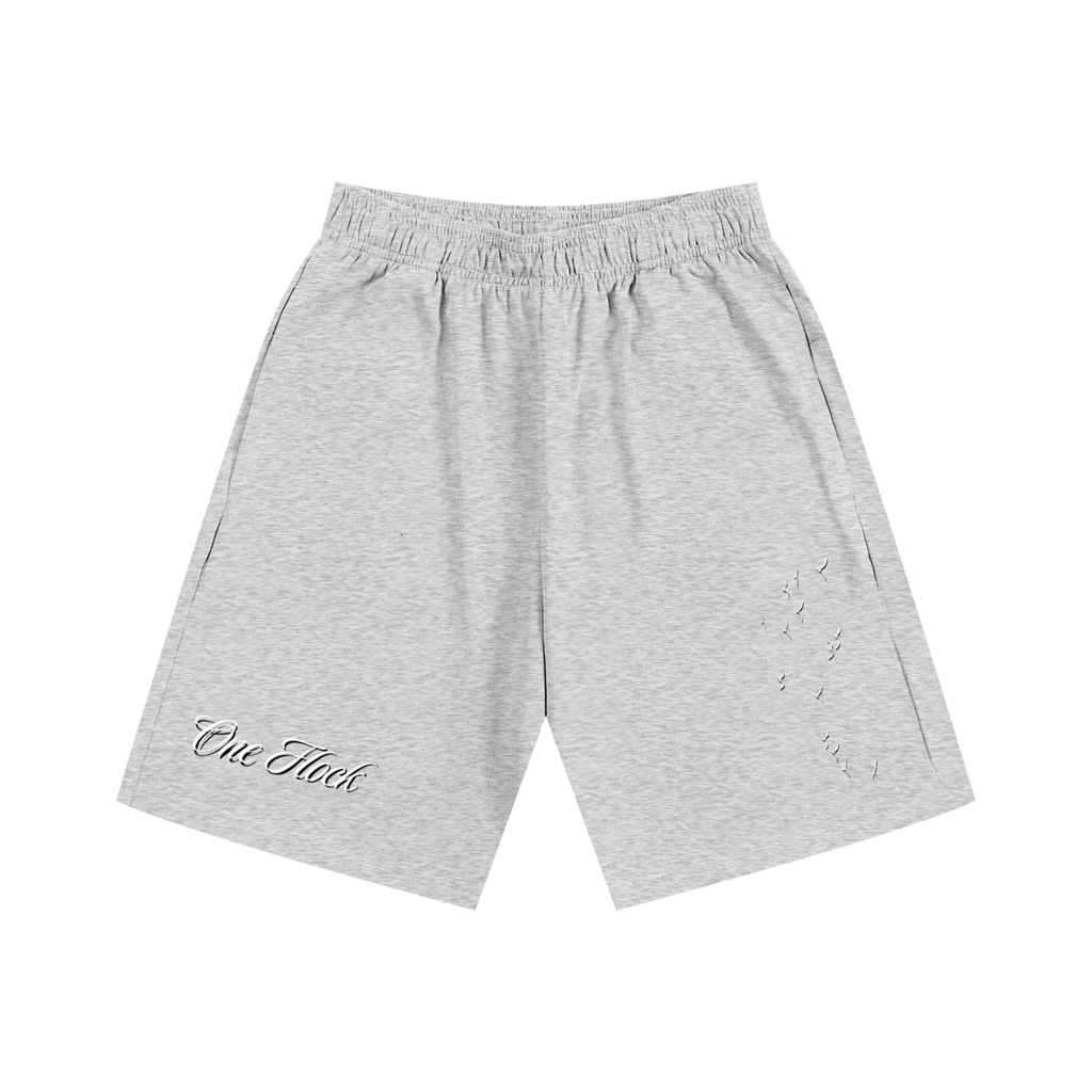 One Flock Cotton Shorts - Gray