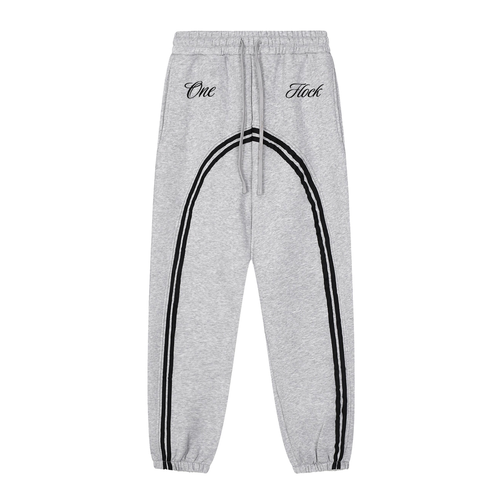 One Flock Fleece Jogged Sweatpants Set Bottom - Gray