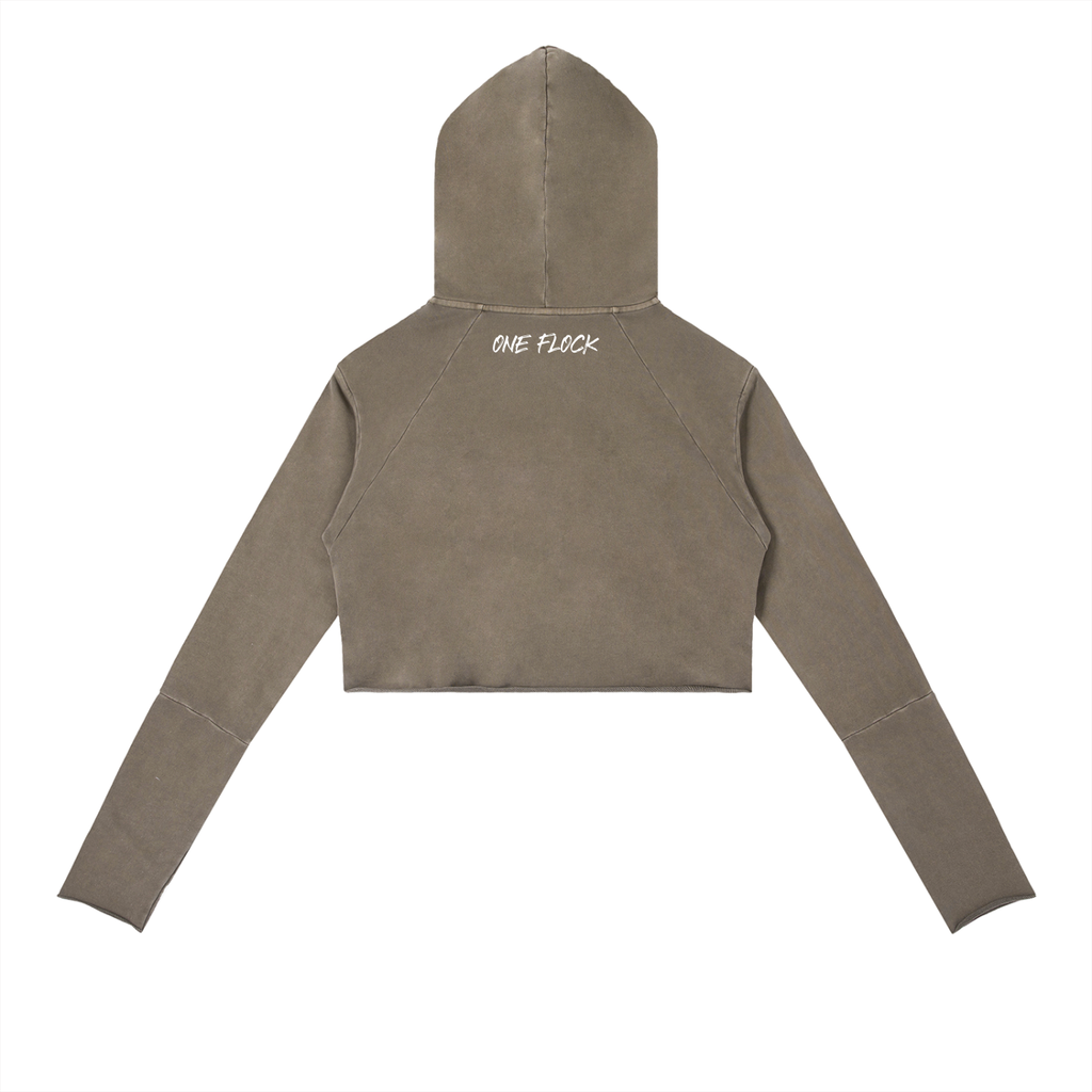 Vintage Washed Raw Edge Hoodie for girls One Flock