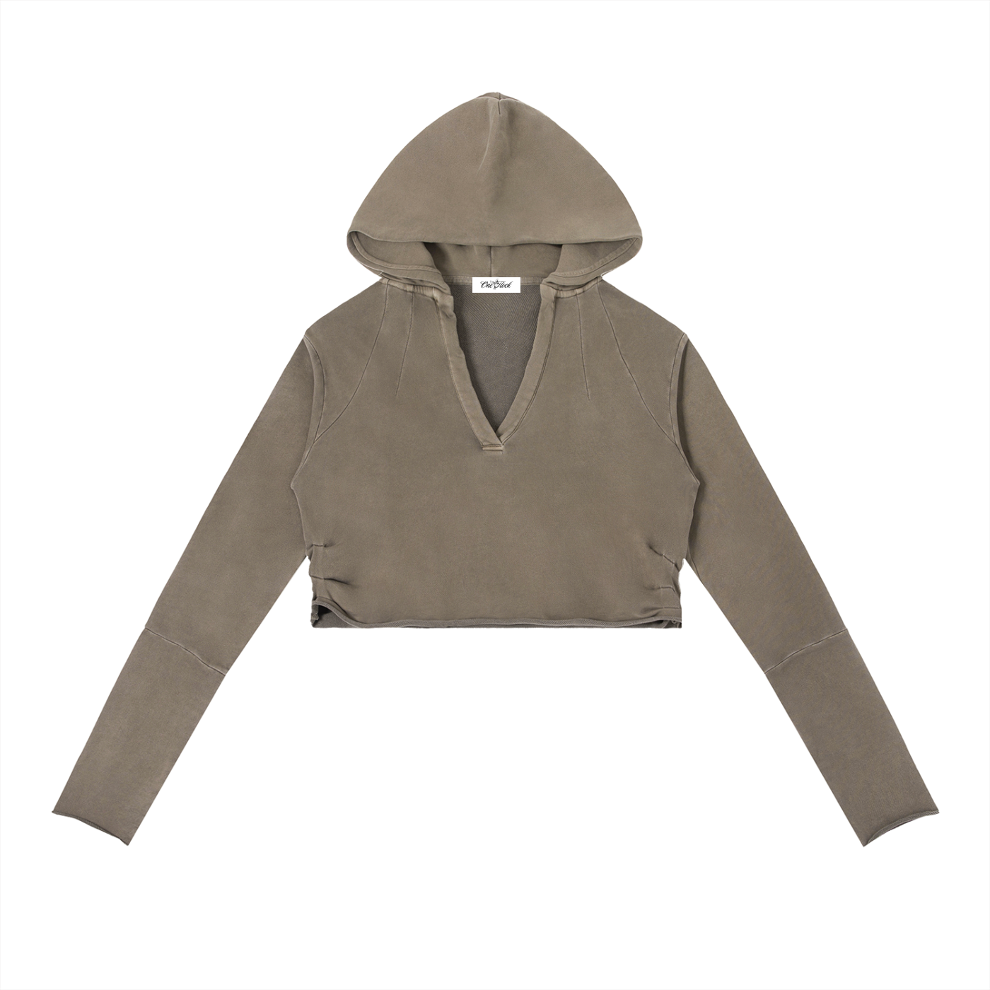 Vintage Washed Raw Edge Hoodie for girls One Flock