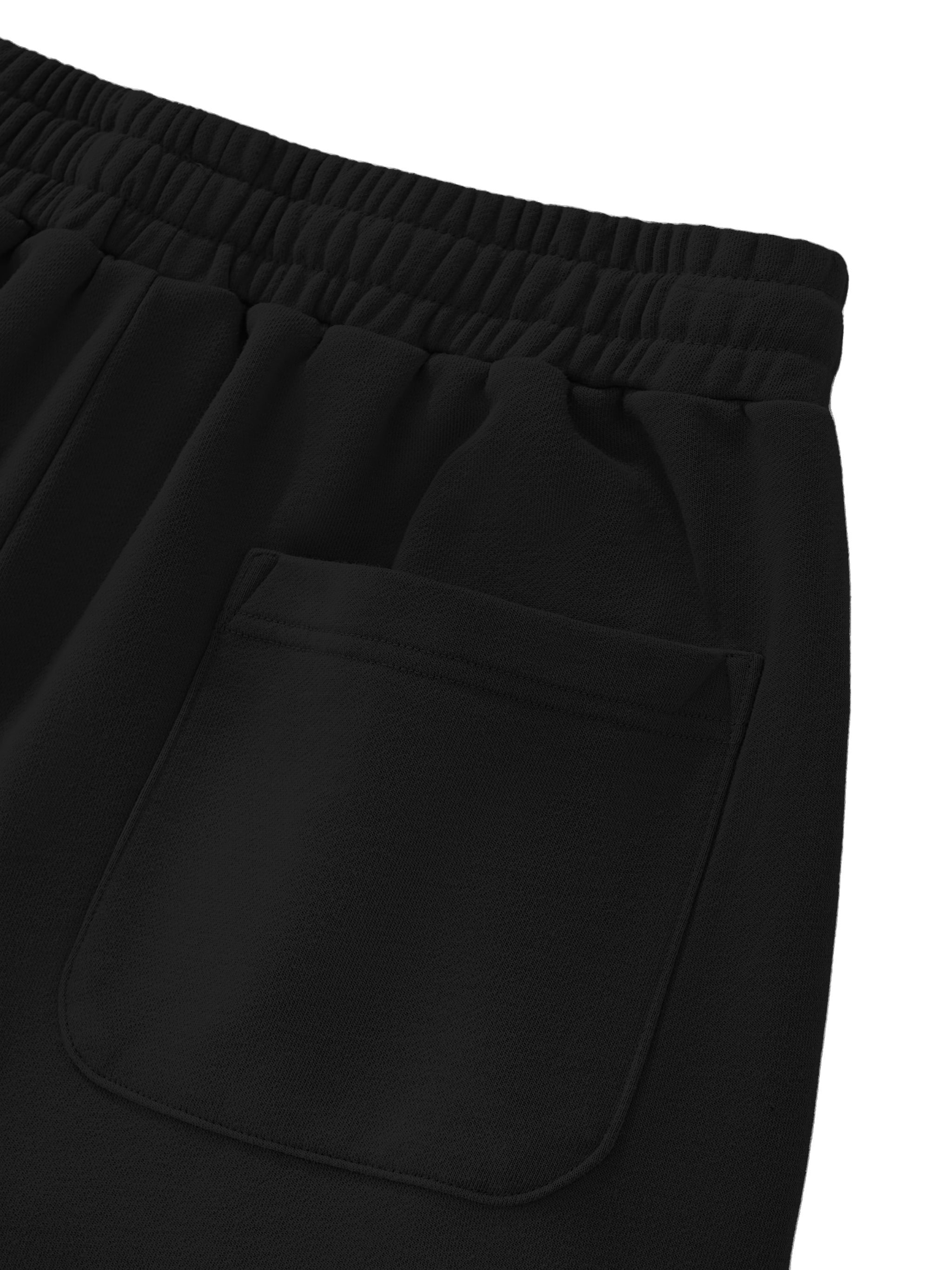 One Flock Cotton Shorts - Black