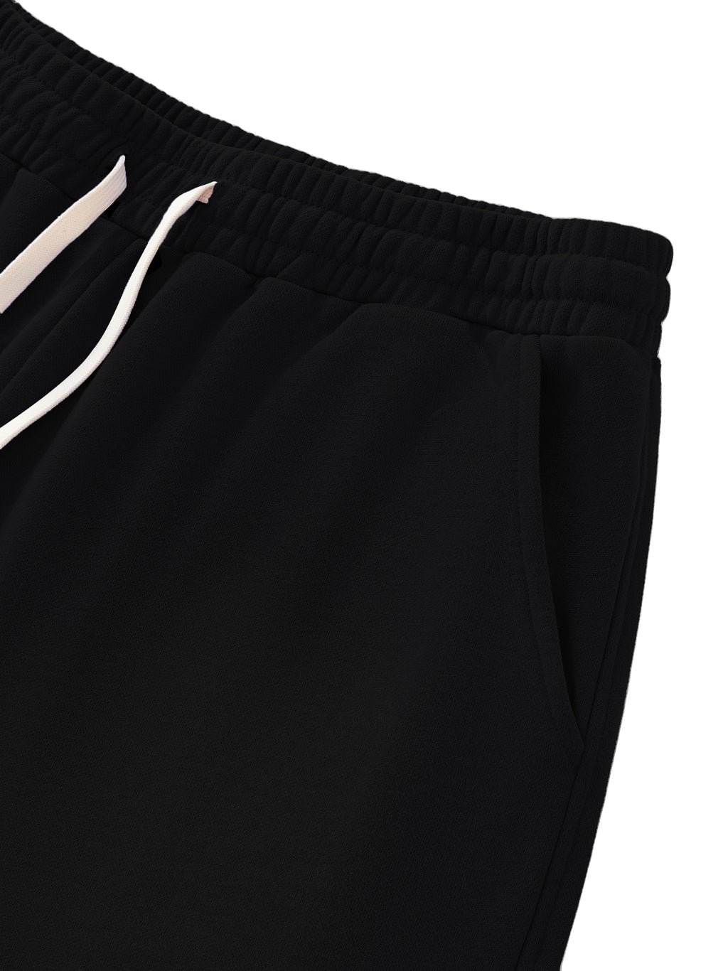 One Flock Cotton Shorts - Black