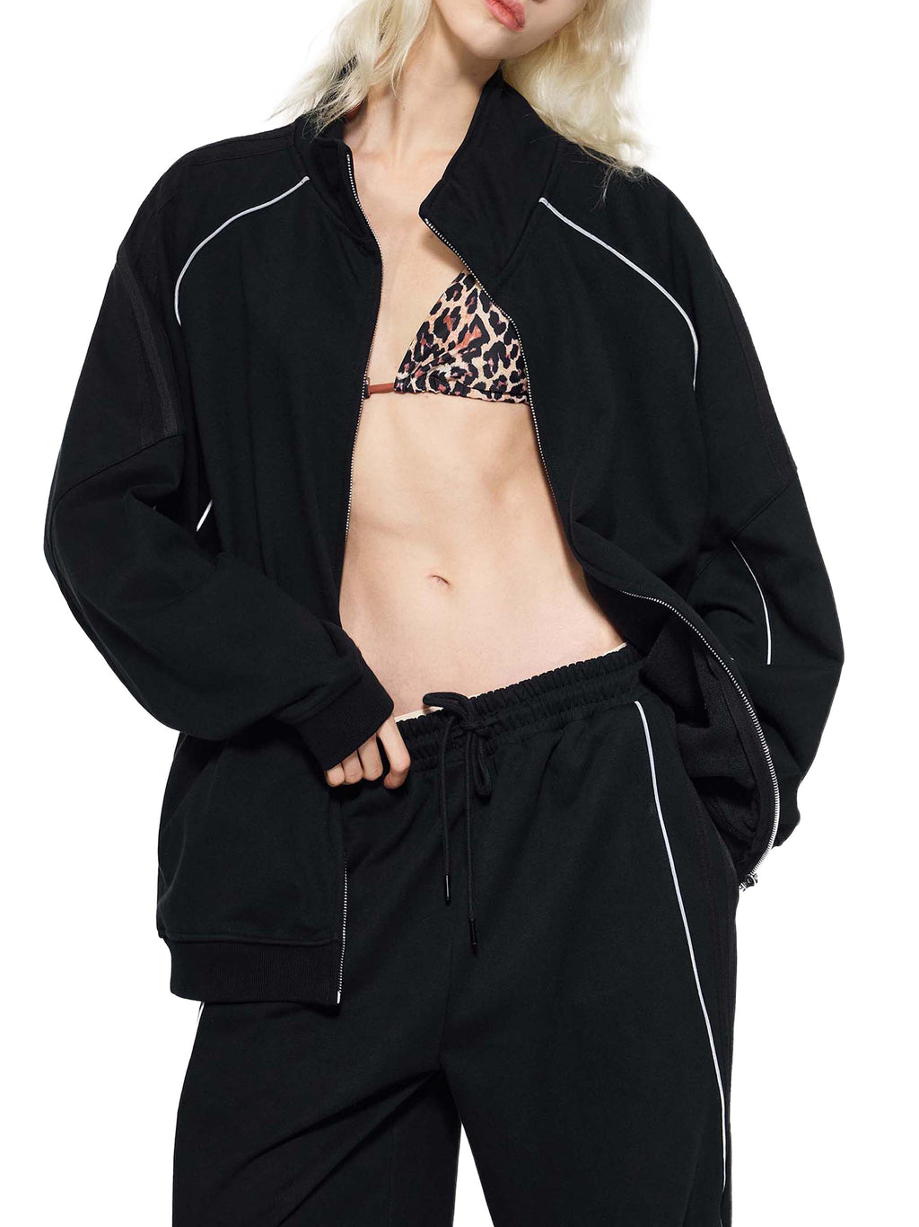 One Flock Reflection Sleeve Jacket - Black
