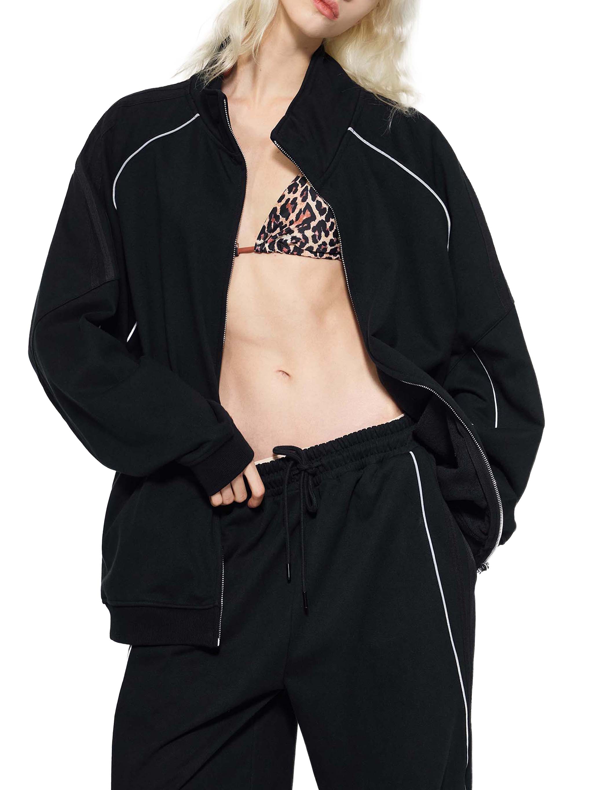 One Flock Reflection Sleeve Jacket - Black