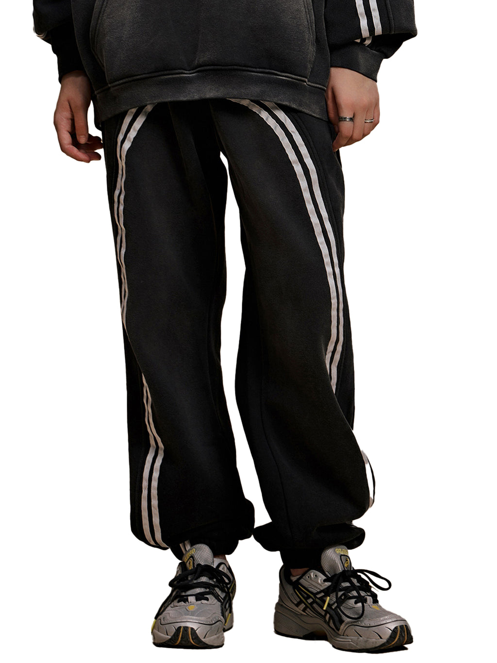 One Flock Fleece Jogged Sweatpants Set Bottom - Gray