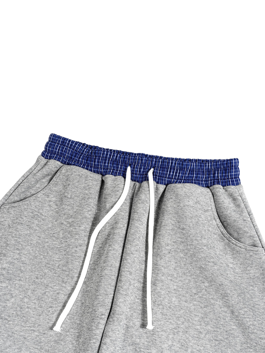 One Flock Plaid Waistband Sweatpants - Gray