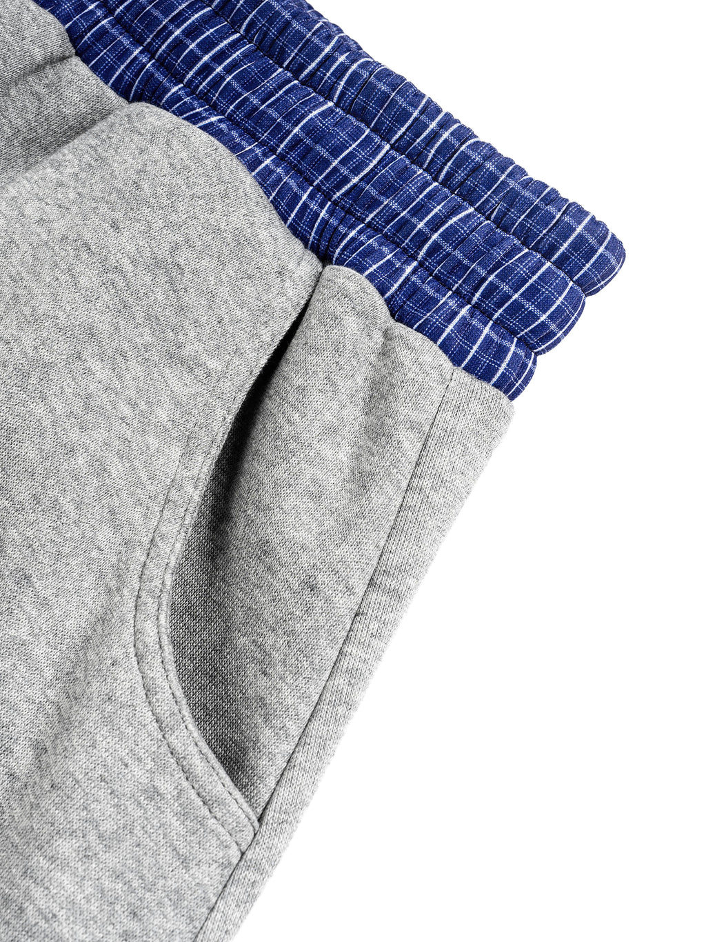 One Flock Plaid Waistband Sweatpants - Gray